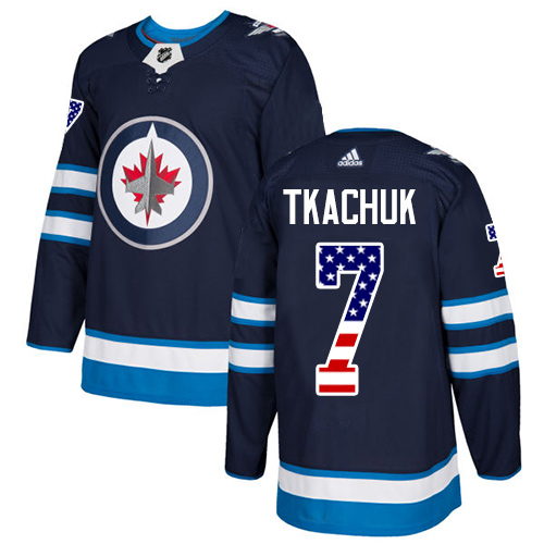 Adidas Jets #7 Keith Tkachuk Navy Blue Home Authentic USA Flag Stitched NHL Jersey - Click Image to Close